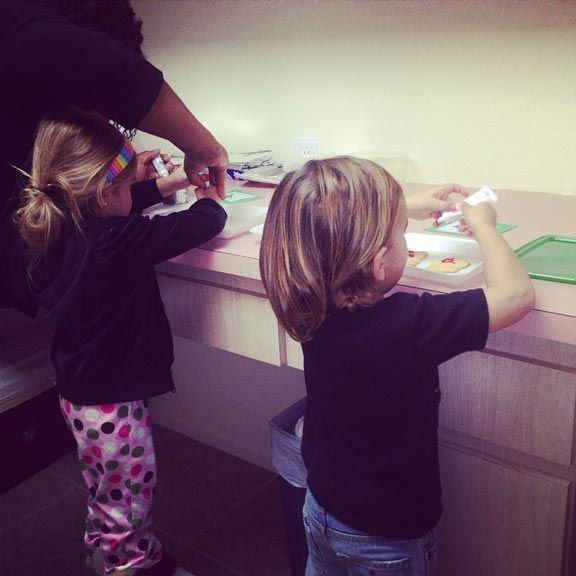 Children making cookies